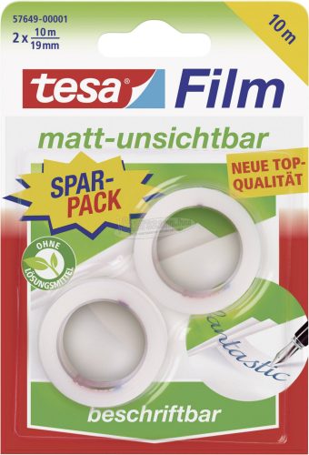 TESA Írható ragasztószalag Tesafilm Invisible 10m x 19mm, 2 tekercs 57649-00001-01