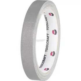   TOOLCRAFT Egyoldalas szövet ragasztószalag 10mx15mm, szürke HEB15L10AC TOOLCRAFT, 1 tekercs HEB15L10AC