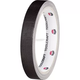   TOOLCRAFT Egyoldalas szövet ragasztószalag 10mx15mm, fekete HEB15L10SC TOOLCRAFT, 1 tekercs HEB15L10SC