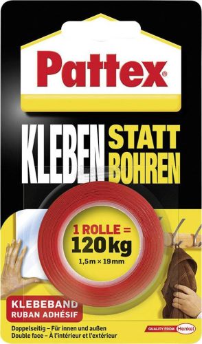 PATTEX kétoldalú ragasztószalag 1,5mx19mm fehér PXMT2