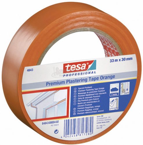 TESA Speciális szigetelő szalag vakolatra 33mx50mm, PVC, narancs, 4843 04843-00000-16