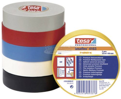 TESA PVC szigetelőszalag 33m x 25mm fekete 04163-00006-02
