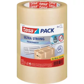   TESA ULTRA STRONG Csomagolószalag tesapack Átlátszó 66m x 50mm 3db 51124-00007-01