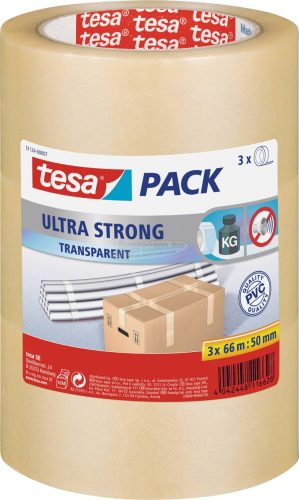 TESA ULTRA STRONG 51124-00007-01 Csomagolószalag tesapack Átlátszó 66mx50mm 3db 51124-00007-01