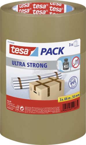 TESA ULTRA STRONG 51124-00008-01 Csomagolószalag tesapack Barna 66mx50mm 3db 51124-00008-01