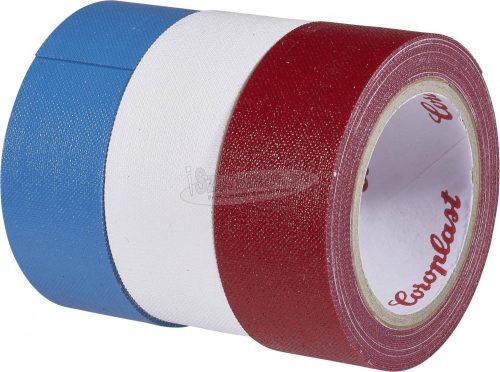 COROPLAST Szövetbetétes ragasztószalag készlet, 3 részes Kék, Piros, Fehér 31081