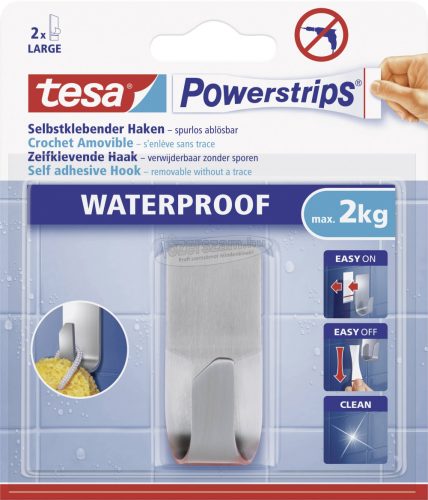 TESA Vízhatlan ragasztású tartó Powerstrips Waterproof Hook Metal 59707 59707-00000-04