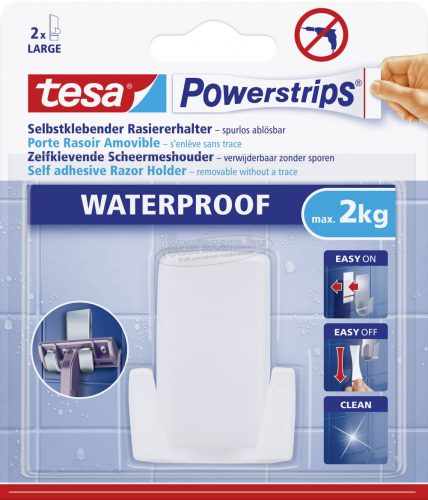 TESA Vízhatlan ragasztású tartó Powerstrips Razor Holder Plastic 59703 59703-00000-03