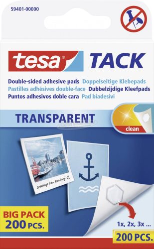 TESA Kétoldalas ragasztó párnák Tack Doublesided Adhesive Pads Big Pack 200db 59401-00000-01