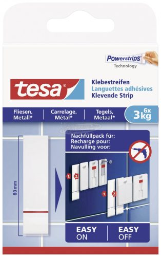 TESA ragasztócsíkok Fehér 6db 77761-00000-20