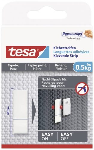 TESA ragasztócsíkok Fehér 9db 77770-00000-20