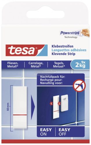 TESA ragasztócsíkok Fehér 9db 77760-00000-20