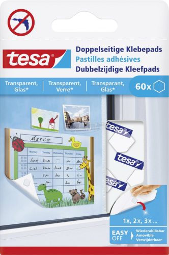 TESA kétoldalas ragasztóbetétek Átlátszó 60db 77731-00000-01