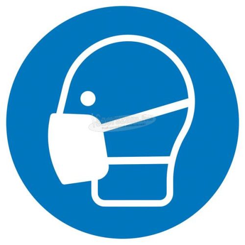 SAFETYMARKING Tiltó tábla Használjon maszkot, Távolság tartása Öntapadó fólia 200mm ISO 7010 1db 21.A7305