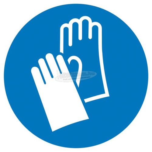 SAFETYMARKING Tiltó tábla Használjon kézvédőt, Távolság tartása Öntapadó fólia (Ø) 50mm ISO 7010 6db 30.0674