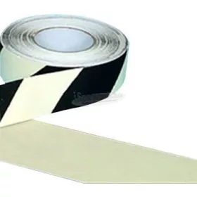   B-SAFETY Csúszásgátló szalag, foszforeszkáló, fekete-fehér 18,3m x 50mm AR226050