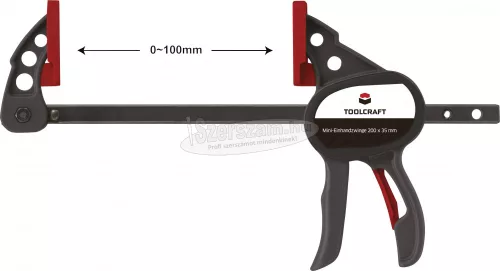 TOOLCRAFT Egykezes szorító, mini, 100x35mm, 250Nm 1574784 Visszavonás:35mm 1574784
