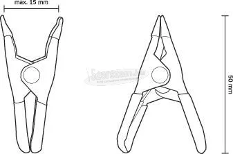 TOOLCRAFT Rugós szorító, részben gumírozott, fém, 50mm 1586228 Méret, hossz: 50mm Visszavonás:18mm 1586228