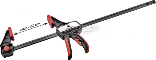 TOOLCRAFT Egykezes szorítók, 150x85mm, 2 részes készlet 1544398-2 Szorítási szélesség (max,) :150mm Visszavonás:85mm 1544398-2