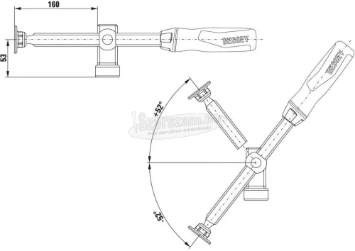 BESSEY dönthető adapter 28mm 160mm TW28AV