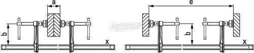 BESSEY SLV variálható nagy teljesítményű szorító-készletek, komplett 1500/120mm SLV150M