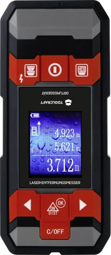 TOOLCRAFT Lézeres távolságmérő és fém- és vezetékkereső 100mm, 2 az 1-ben, LDM D30 EAN: 4064161159119