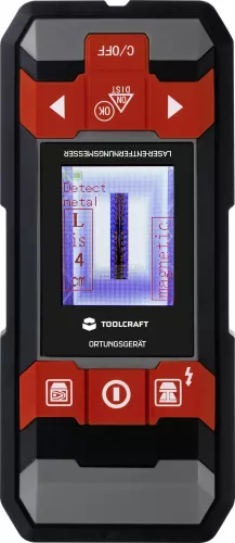 TOOLCRAFT Lézeres távolságmérő és fém- és vezetékkereső 100mm, 2 az 1-ben, LDM D30 EAN: 4064161159119