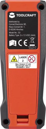 TOOLCRAFT Lézeres távolságmérő, max 20 m, TO-6680535