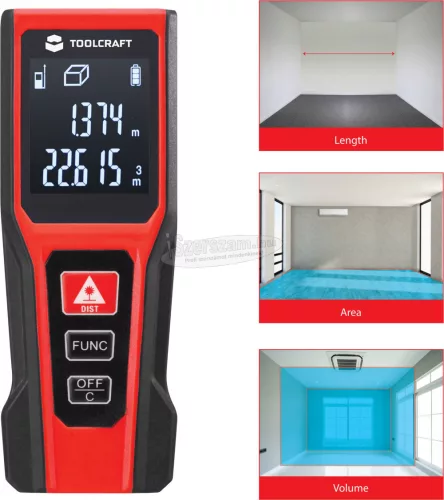 TOOLCRAFT Lézeres távolságmérő, max 20 m, TO-6680535