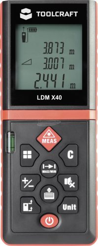 TOOLCRAFT Lézeres távolságmérő max 40 m, LDM X40 TO-4859223