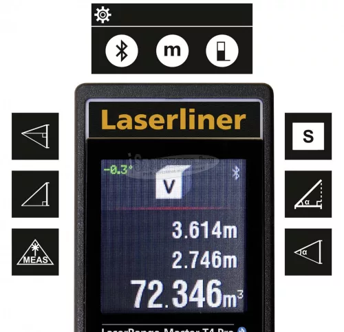 LASERLINER Lézeres távolságmérő Bluetooth funkcióval max 40 m-ig 080,850A 080.850A