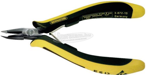 BERNSTEIN ESD homlokcsípőfogó, hajlított élű 20°, 130mm, EUROline-Conductive 3-672-15