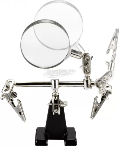 TOOLCRAFT Harmadik kéz valódi üveg nagyítóval 60mm 2,5x, TO-6546642 ZD-10D TO-6546642