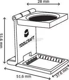 TOOLCRAFT Talpas nagyító, összecsukható szál nagyító 6x-os nagyítással 28mm, fekete színű 1505090 1505090