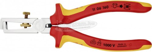 KNIPEX Huzalcsupaszító fogó krómozott 160mm szigetelt VDE 1000V 11 06 160 SB