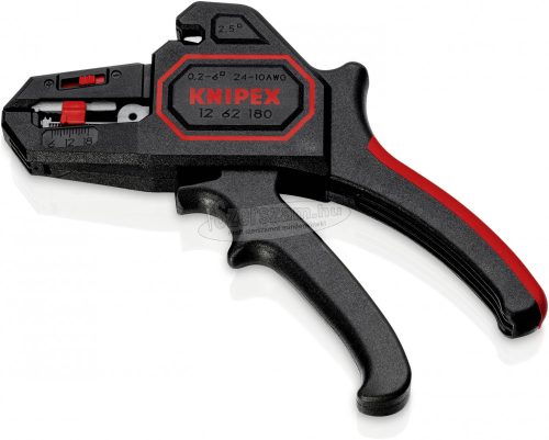KNIPEX Automatikus huzalcsupaszító fogó 180mm 0,2-6mm2 AWG24-10 pisztoly forma 12 62 180 SB