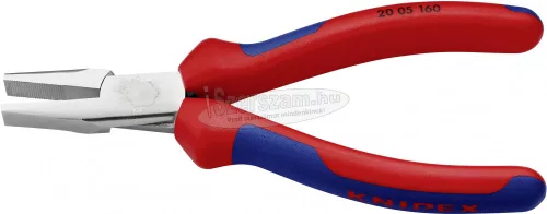 KNIPEX Laposfogó rövidcsőrű, kétkomponensű nyél, krómozott 160mm 20 05 160