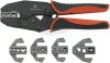 TOOLCRAFT Racsnis krimpelő fogó sarukhoz, érintkezőkhöz, 5db cserélhető betéttel 430461