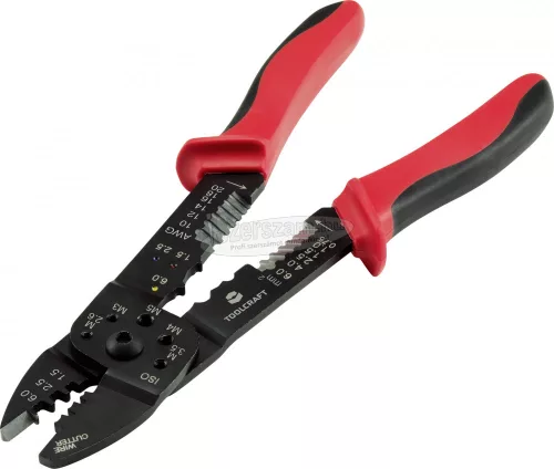 TOOLCRAFT Krimpelő- és csupaszoló fogó 1,5,,,6mm², PLC-4131 TO-6680946