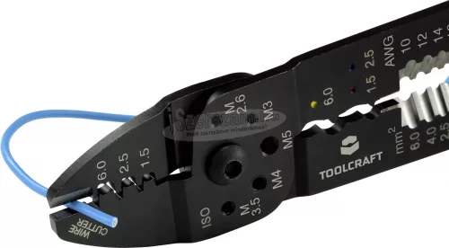 TOOLCRAFT Krimpelő- és csupaszoló fogó 1,5,,,6mm², PLC-4131 TO-6680946