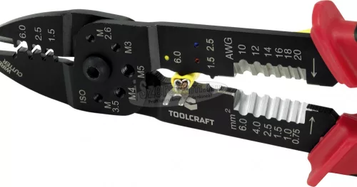 TOOLCRAFT Krimpelő- és csupaszoló fogó 1,5,,,6mm², PLC-4131 TO-6680946