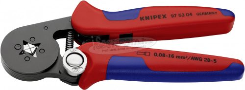KNIPEX Önbeállító krimpelő fogó érvéghüvelyekhez barnított 180mm 0,08-10/16mm² 97 53 04 SB