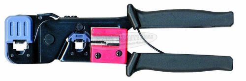 BERNSTEIN Racsnis moduláris krimpelő fogó, UTP, telefon csatlakozó krimpelő RJ11, RJ12, RJ45 csatlakozókhoz 200mm 3-0605