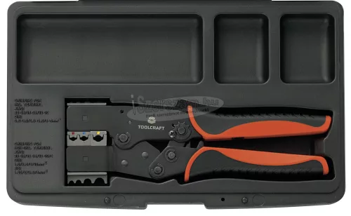 TOOLCRAFT Racsnis krimpelő fogó sarukhoz, érintkezőkhöz 818644 2-IN-1 818644