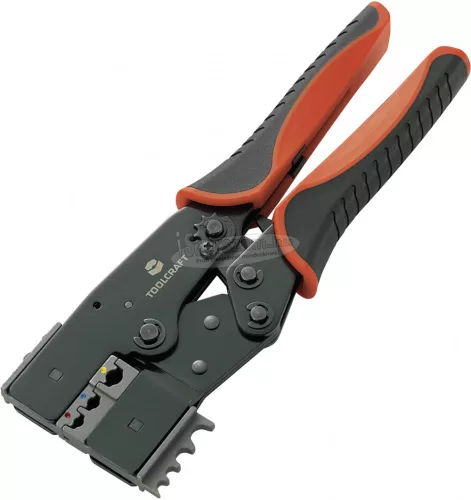 TOOLCRAFT Racsnis krimpelő fogó sarukhoz, érintkezőkhöz 818644 2-IN-1 818644