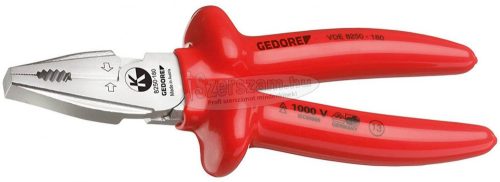 GEDORE szigetelt erővágó kombinált fogó 180mm VDE 8250-180 6720090 VDE 8250-180