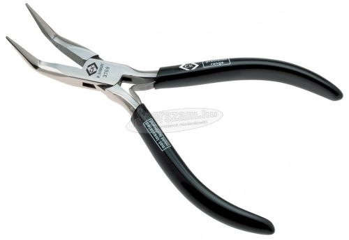 C.K precíziós hegyes fogó, 180mm recézve behajlított pofával T3769