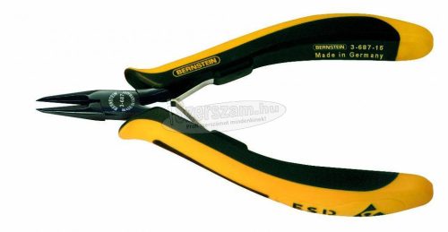 BERNSTEIN ESD Hegyes fogó 130mm, rövid csőrrel, EUROline-Conductive 3-687-15