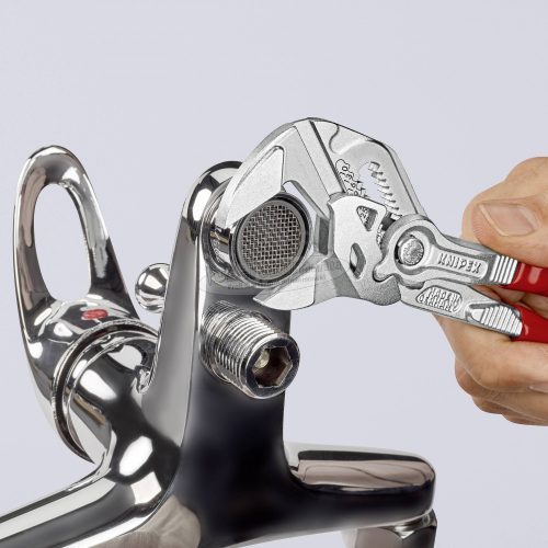 KNIPEX Fogókulcs, párhuzamos pofákkal, PVC nyél, krómozott 180mm 86 03 180 SB