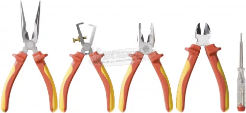 TOOLCRAFT VDE 1000V szerszámkészlet, szigetelt villanyszerelő fogó készlet 4 részes 821033
